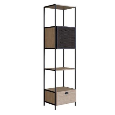 Imagem de Estante 02 Portas New 180 Cm Hanover E Preto - D'rossi