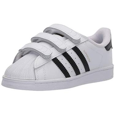 Imagem de adidas Performance Superstar 2 CF I Tênis de basquete moderno, Branco/preto, 12 Little Kid