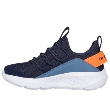 Imagem de Skechers Tênis infantil Go Run Elevate, Azul-marinho/laranja, 11.5 Little Kid