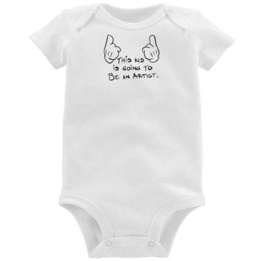 Imagem de Body Bebê This kid is going to be an artist - Foca na Moda, Branco, M