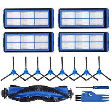 Imagem de LesinaVac Peça de reposição para Eufy RoboVac 11S Max, RoboVac 15C Max, RoboVac 30C Max Robô Aspirador de pó Kit de acessórios, incluindo 1 Pincel principal, 8 escovas laterais, 4 Filtros, Escova de limpeza gratuita