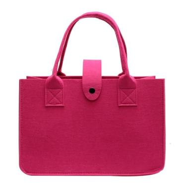 Imagem de DxXU SewLife 1 sacola de feltro média para meninos e meninas, bolsa de presente reutilizável para chá de bebê, lembrancinhas de festa faça-você-mesmo (10. Rosa vermelha)