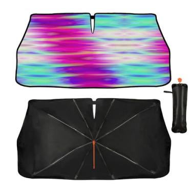 Imagem de Guarda-sol Art Color para para-brisa de carro, guarda-sol dobrável para janela frontal, refletor UV, proteção solar, para-brisa automática, guarda-sol
