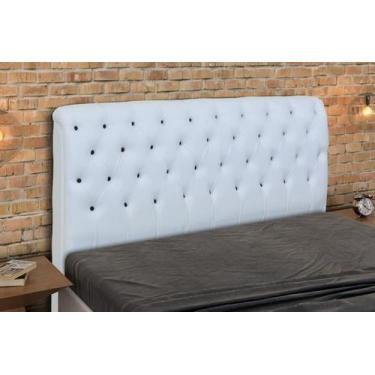 Imagem de Cabeceira Paris Para Cama Box Casal Laminado Branco/Preto - JS
