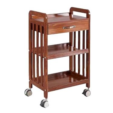 Imagem de AKALNNB Armário móvel para salão de beleza, estação de armazenamento de madeira, carrinho utilitário para cosmetologistas com gaveta e 2 prateleiras de armazenamento (Cor: Branco-B, Tamanho: 45 x 29 x