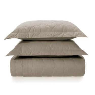 Imagem de Karsten Jogo de Colcha com Porta-Travesseiro Tom Sálvia King 100% Algodão 200 Fios 3 peças