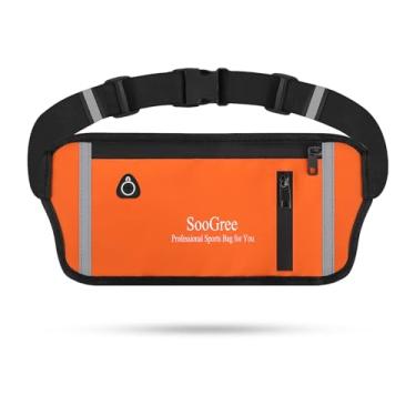 Imagem de SooGree Pochete de corrida para homens e mulheres, pochete resistente, bolsa de cinto de dinheiro para caminhadas, ciclismo, treino, suporte de telefone de academia com alça ajustável, GSP1187-Laranja