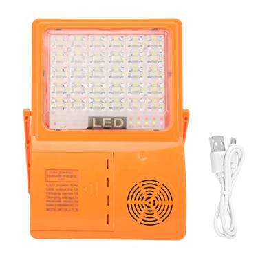 Imagem de Solar BT Sound Luz sem fio Recarregável Luz do painel multifuncional com holofotes de alto brilho economia de energia durável para luzes solares solares ao ar livre laranja