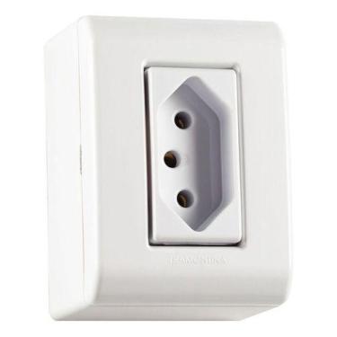 Imagem de Tomada 2p+t 10a/250v Sobrepor Tramontina Lizflex Branca, Branco