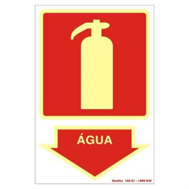 Imagem de Placa de PVC Fotoluminescente Auto-Adesiva 20x30 Extintor de Água - 25