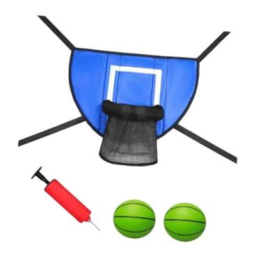 Imagem de menolana Mini cesta de basquete para trampolim, estrutura de basquete, fácil instalação, jogo de gol, rodapé leve, acessórios para trampolim, Azul