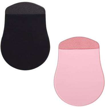 Imagem de Suporte para mouse para laptop Universal Stick-On Mouse Bolsa para laptop, equipamento de mouse adesivo reutilizável para mouse sem fio, escritório de computador Casa " (Preto + Rosa)