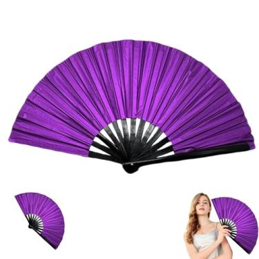 Imagem de Lramkuy Fãs de botas no chão para dança de linha, 2025 novo ventilador de dança pop de linha de cores a laser, grande ventilador de mão dobrável para dança, ventilador portátil decorativo dobrável