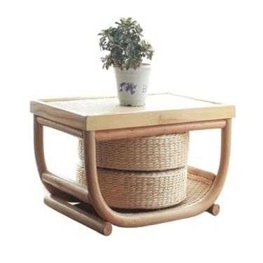 Imagem de Mesa de Centro Rattan tatami mesa de chá varanda pequena mesa de chá chinês mesa curta janela simples chão mesa curta Mesa de Chá