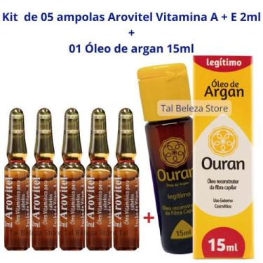 Imagem de Arovitel 5 Vitaminas A+E 2 Ml + 1 Óleo de argan Ouran 15 ml