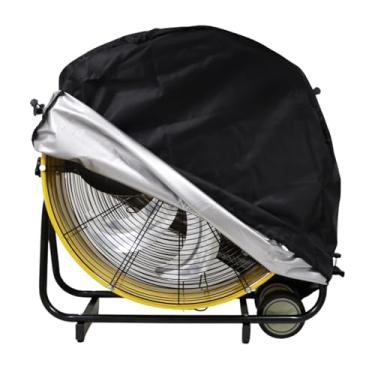 Imagem de EVRBUL Capa de ventilador industrial Capa de ventilador de tambor 420D à prova d'água à prova de poeira para uso interno e externo compatível com ventilador de piso resistente de 61 cm até 76 x 21,8 x
