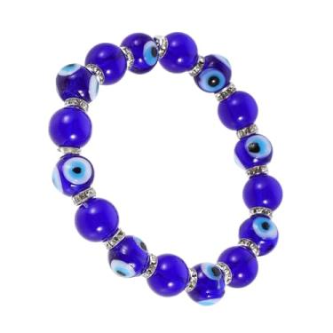 Imagem de ULTECHNOVO Pulseira de Olho Grego para Mulheres, de Pulso com Contas de Vidro Elegantes, Pulseira Azul de Olho Grego para Mulheres, Pulseiras de Contas Confortáveis para Uso Diário, Festa