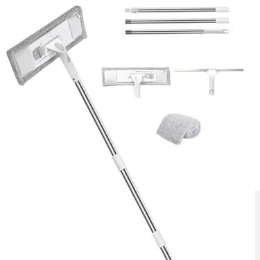 Imagem de TBATM Mops de Limpeza para Pisos um Conjunto, Mop Plano Poderoso com Pano de Fibra Ultra Fina para uso Seco e Molhado, para Parede, Carro,C,197cm