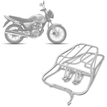 Imagem de Bagageiro Baú Bauleto Cromo Forte Sansão Motos Titan 2000 À 2004 Fan 1