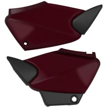 Imagem de Tampa Lateral Par Carenagem Cromo Forte Titan 2000 Até 2008, VERMELHO 