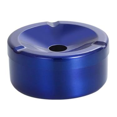 Imagem de Hanlongyu Cinzeiro sem fumaça para pátio externo à prova d'água, cinzeiro de metal de aço inoxidável ao ar livre com tampa para defumadores, mesa interna, escritório, carro, festas internas, decoração