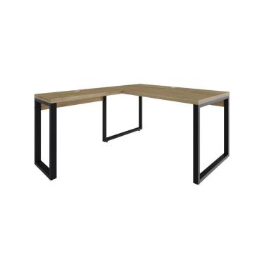 Imagem de Mesa Em L Diretor 150x160x75cm Yon Vermont Oak-est.preta Vermont Oak-est.preta