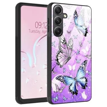 Imagem de SichKards Capa para celular Galaxy S25 Plus, traseira de vidro líquido e bordas macias de TPU, aderência lateral antiderrapante, proteção contra quedas, ajuste fino, carregamento sem fio compatível