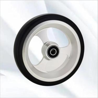 Imagem de Roda De Substituição, Roda Não Inflável Acessórios Para Cadeira De Rodas Com Pneu Pu Roda Traseira, Rodízios Dianteiros, Rodas Para Cadeiras De Rodas Manuais, White, 100mm/4in