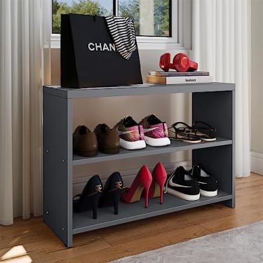 Imagem de Genérico, Sapateira Banco Organizadora de Calçados para Quarto Closet Hall de Entrada Banquinho Safira - Cinza