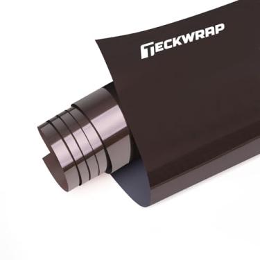 Imagem de TECKWRAP Vinil de transferência de calor marrom Mocha, 30,5 cm x 1,8 m preto HTV ferro em vinil para camiseta, aparência de vestuário