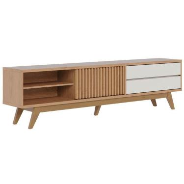 Imagem de Rack Para Sala Bancada De 75 Pol 200cm Itália C05 Freijó/off White Matte - Mpozenato