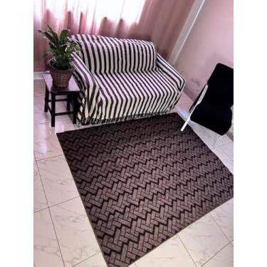 Imagem de Tapete para escritório e sala de estar zig Marrom 2,00x1,50