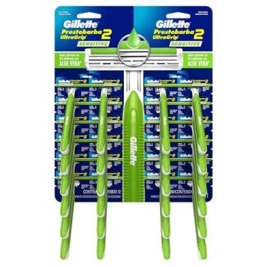 Imagem de Aparelho Gillette Prestobarba 2 Ultragrip Sensitive 12 Embalagens com 