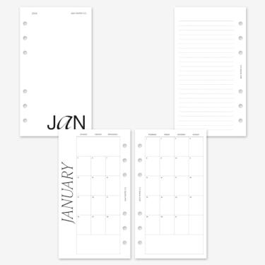 Imagem de MAY PAPER CO. Recarga de agenda mensal clássica 2026, agenda mensal em duas páginas para filofax pessoal e agenda LV MM 6 anéis 9 x 16,75 (meses separáveis, início de segunda-feira)