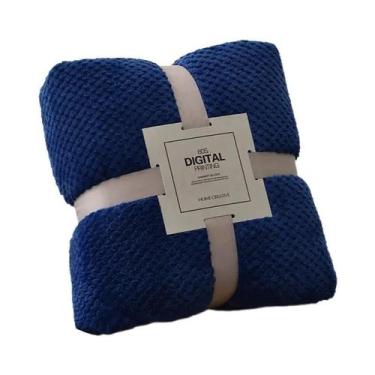 Imagem de Cobertor De Microfibra Coral Felpudo Tamanho King, Grosso, Xadrez Sóli