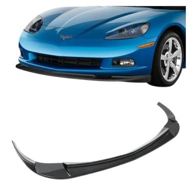 Imagem de Para-choque dianteiro estilo Z06 ZR1 2006-2013 compatível com o modelo básico do Corvette C6, difusor e spoiler com aparência de fibra de carbono(Glossy Black)