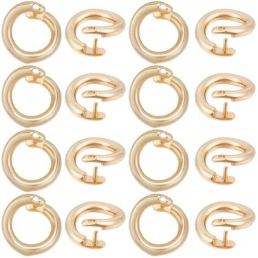 Imagem de Beebeecraft 1 caixa com 30 anéis de bloqueio banhados a ouro 18 K OD 7,5 mm ID 5 mm anel de salto aberto redondo dividido elos conectores para fazer joias, artesanato, colar, pulseira, chaveiro