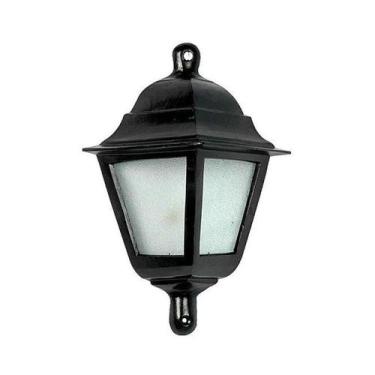 Imagem de Luminária Colonial Meia Cara Canadense Em Alumínio E Vidro - LUMINÁRIA