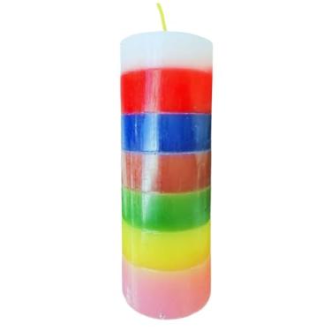 Imagem de Vela 7 Linhas de 21 dias, 29 cm, 1850g, Parafina Premium, cores fortes e vibrantes. Votiva.