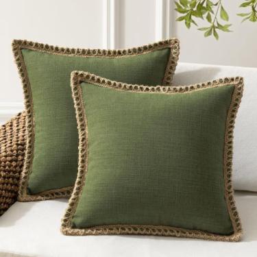Imagem de Capa de travesseiro Phantoscope Farmhouse Burlap Linen 45x45cm Olive