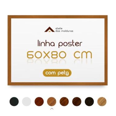 Imagem de Moldura 60x80 Sem Vidro com Fundo Quadro Foto Impressão com Proteção Petg (Caramelo)