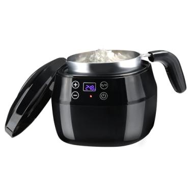 Imagem de TCFUNDY Panela para fazer cera de vela, máquina de vela elétrica de 1L de 200 W, com visor digital de temperatura, com panela de alumínio