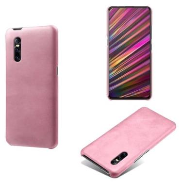 Imagem de Capa para vivo V15 Pro,Proteção contra quedas,Casca de volta de cor sólida simples,Design de couro de imitação de plástico-Pink