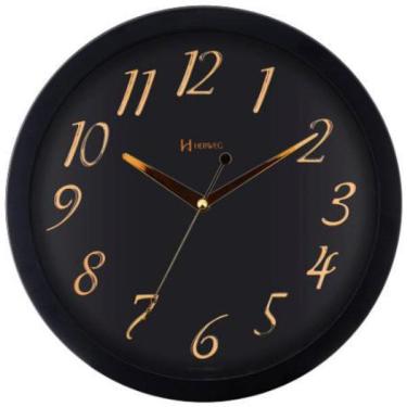 Imagem de Relógio De Parede Aluminio Preto Alto Relevo - Herweg-673034