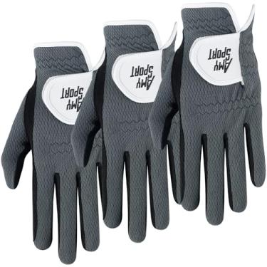 Imagem de Luvas de golfe esportivas Amy masculina mão esquerda com alça de chuva para destros golfistas, luvas de todos os climas molhadas quentes tamanho pequeno médio GG, Preto, Small