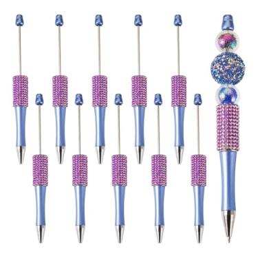 Imagem de KISSITTY Canetas esferográficas azuis de aço, tinta preta, diamante, pedras, strass para fazer canetas, estudantes, professores, casamento, formatura, festa, presente, material de escritório