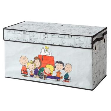 Imagem de Peanuts Porta-malas de armazenamento dobrável com tampa, organizador de peito grande para quarto de crianças, sala de jogos e berçário, caixa de brinquedos de tecido durável com alças