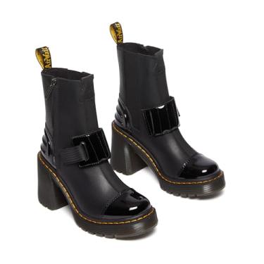 Imagem de Dr. Martens Bota Chelsea feminina, Sendal preto + poliuretano sintético macio, 34