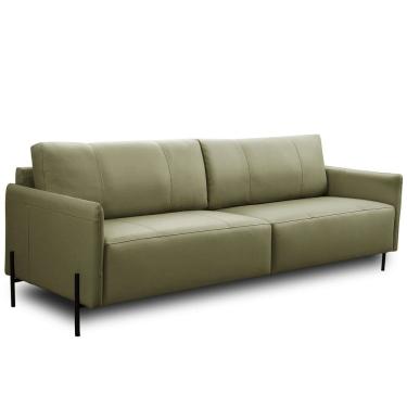 Imagem de Sofá 4 Lugares Para Sala Living Industrial 264cm Italy L06 Couro Verde Musgo - Lyam Decor