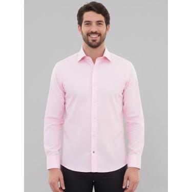 Imagem de Camisa Social Manga Longa Slim Rosa - Pthirillo, XG